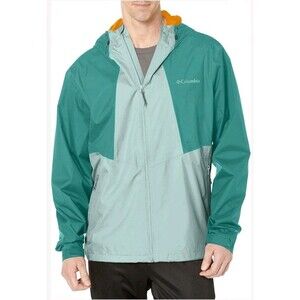 Columbia Inner Limits II Hooded Rain Jacket Green Colorblock Retro 90s Vibes M